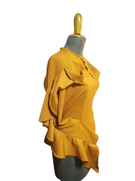 Maglia con Rouches e Manica Raglan