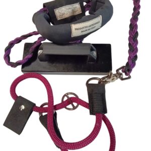 Guinzaglio Retriever paer cani Staccabile in Paracord e Acciaio Inox manico ergonomico tessuto neoprene