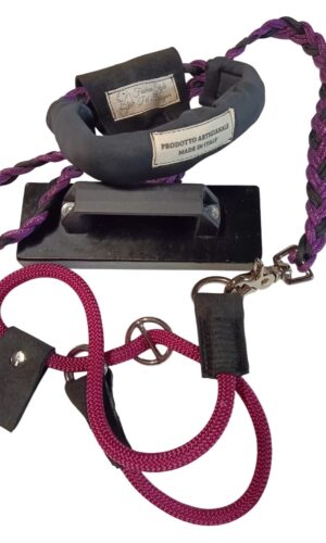 Guinzaglio Retriever paer cani Staccabile in Paracord e Acciaio Inox manico ergonomico tessuto neoprene