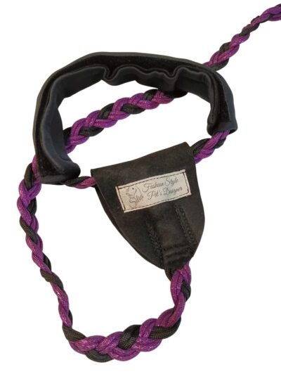 Guinzaglio Retriever paer cani Staccabile in Paracord e Acciaio Inox manico ergonomico tessuto neoprene